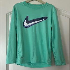 Nike | (4) Kids Dri-Fit Teal Long Sleeve Tee
